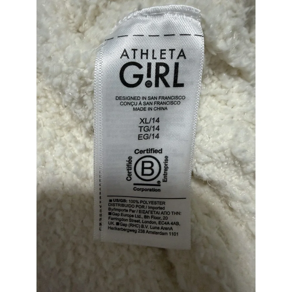 Athleta Girl Plush Knit Cardigan Magnolia White Girls Size‎ X-Large (14)